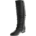 thumbnail image 2 of Top Moda Womens Coco-20 Knee High Round Toe Buckle Slouched Riding Flat Boots, 2 of 4
