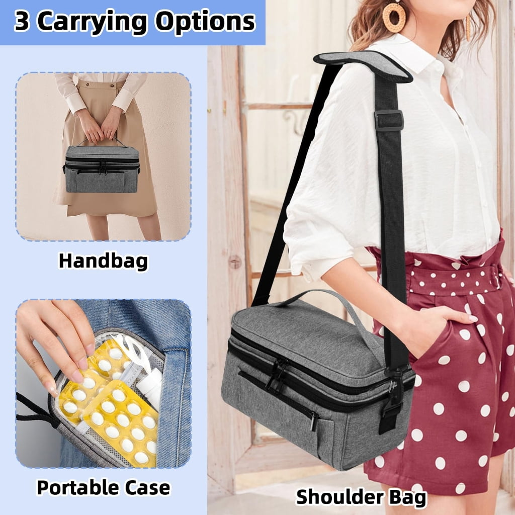 Pills Bottle Organiser Bag With Label Window And Temperature Controlled Base