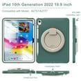 thumbnail image 5 of Kids Friendly Hybrid Case for iPad 10th Gen 10.9 Inch 2022, Rugged Case with Rotating Ring Stand Pencil Holder Heavy Duty Protection Slim Fit Silicone PC Case for iPad 10th Gen, Emeraldgreen, 5 of 11