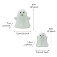 thumbnail image 3 of BingTong 2 Pack Ceramic Ghost Night Light Set, Small Large Translucent Glowing Ghost Figurines, Battery Operated Warm Light Tabletop Ornaments for Halloween Indoor Decor, 3 of 9