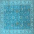 thumbnail image 1 of Ahgly Company Indoor Square Oriental Light Blue Traditional Area Rugs, 5' Square, 1 of 4