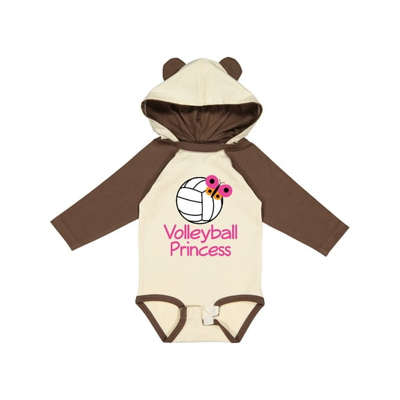 Inktastic Volleyball Butterfly Princess Girls Long Sleeve Baby Bodysuit