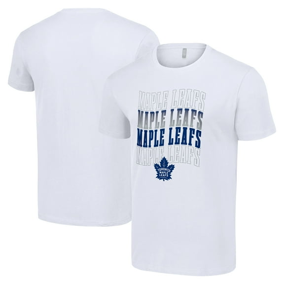 Men's Starter White Toronto Maple Leafs Four Team Name Logo T-Shirt