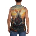 thumbnail image 4 of Fotbe Flower Meditating Rabbit Men's Camiseta sin Mangas Estampada para Hombres, Playera Casual para Gimnasio, Entrenamiento, Playa-Large, 4 of 7