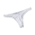 thumbnail image 2 of Miluxas Men's Ice Silk Thread Underpants T Pants, Solid Color, Breathable G-string Pants White 8(XL), 2 of 3