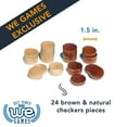 thumbnail image 3 of WE Games Wooden Checkers Pieces, Stackable Backgammon Pieces with Bag, 1.5 inch, Brown/Natural, 24-Pack, 3 of 10