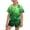 Army Green, variant on St. Patrick's Day Outfit for Girls 2-Piece Set with V-Neck Blouse and Pocket Shorts in Green Print for Casual Wear