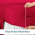 thumbnail image 6 of 600 Thread Count 4 Piece Quality Sheet Set 18 Inch Deep Pocket 100% Egyptian Cotton Color Red Solid Size King, 6 of 7