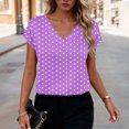 thumbnail image 2 of XYAIXT Short Sleeve T-shirt for Women Fashionable Print V Neck Ladies Blouse Summer Tops Casual Loose, 2 of 6