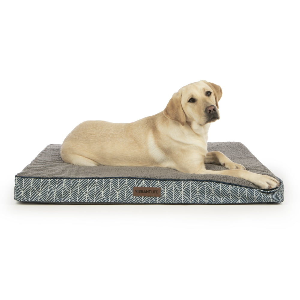 Vibrant Life Therapeutic Crate Mat Pet Bed, Large, Blue Linen Walmart