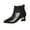 Black, variant on Rose Gold Women'S Fashion Ankle Boots Pointed Toe Low Heel Booties Solid Color Splicing Back Zipper Casual Outdoor Indoor Shoes 1 Pair Foot Length 23Cm/9.06In