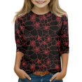 thumbnail image 2 of Grblisyd 3/4 Sleeve Shirt for Girls Boys Casual Basic Tees Fall Winter Halloween Crew Neck Tops Blouse 7-8 Years, 2 of 6