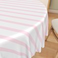 thumbnail image 5 of Tchckioa 70 Inch Round Tablecloth for Restaurant,Stain Proof Table Cloth Cover,Pink and White, 5 of 6