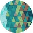 thumbnail image 1 of Ahgly Company Machine Washable Indoor Round Transitional Turquoise Green Area Rugs, 5' Round, 1 of 7