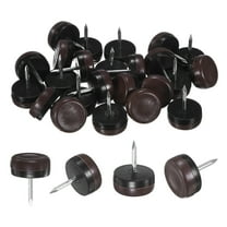 Uxcell 24-Pack Furniture Sliders, 0.9" Nail-on Chair Leg Protectors for Hardwood Floors/Table/Chair/Wooden Floors [Brown]