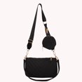 thumbnail image 1 of Bolso cruzados 2 en 1 con monedero de cuero para mujer (negro), 1 of 5