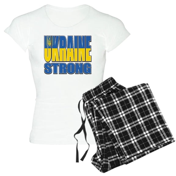 CafePress - Ukraine Strong - Women's Short Sleeve Print T-Shirt and Pants Light Cotton Pajama Set