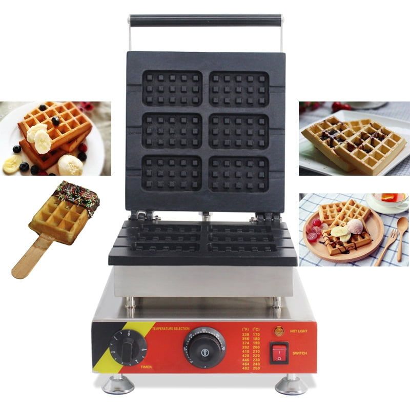 Commercial Nonstick Electric Mini Square Belgian Waffle Maker Baker Machine Iron 
