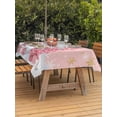 thumbnail image 2 of Outdoor Tablecloth with Umbrella Hole and Zipper, Pink Christmas Rectangle Table Cloth 54x80 Inch Waterproof Tablecloth, Snowman Snowflake Gifts Xmas Tree Picnic Table Cover for Patio Camping, 2 of 7