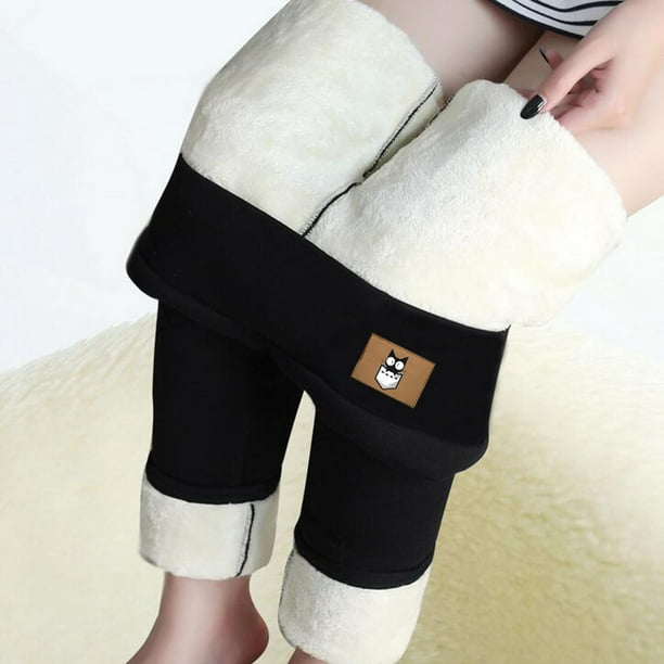 Women's Winter Thermal Warm Leggings Solid Color Casual Pants Slim