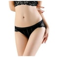 thumbnail image 5 of Puntoco Womens Panties Clearance Ladies Transparent Lace Panties Cotton Hollow Breathable Quality Underpants Black M(M), 5 of 9