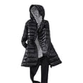 thumbnail image 1 of WEAIXIMIUNG Womens Down Jacket Women's Solid Color Mid Length Hooded Down Jacket with Drawstring Slim Fit Portable Outerwear, 1 of 9