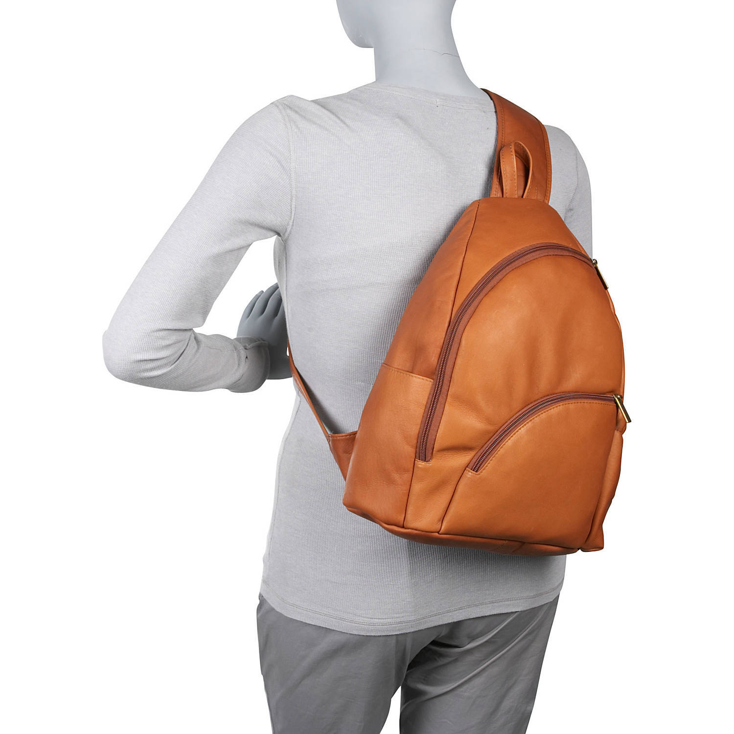 Le Donne Leather Two Zip Sling Pack LD-2012 - image 5 of 5
