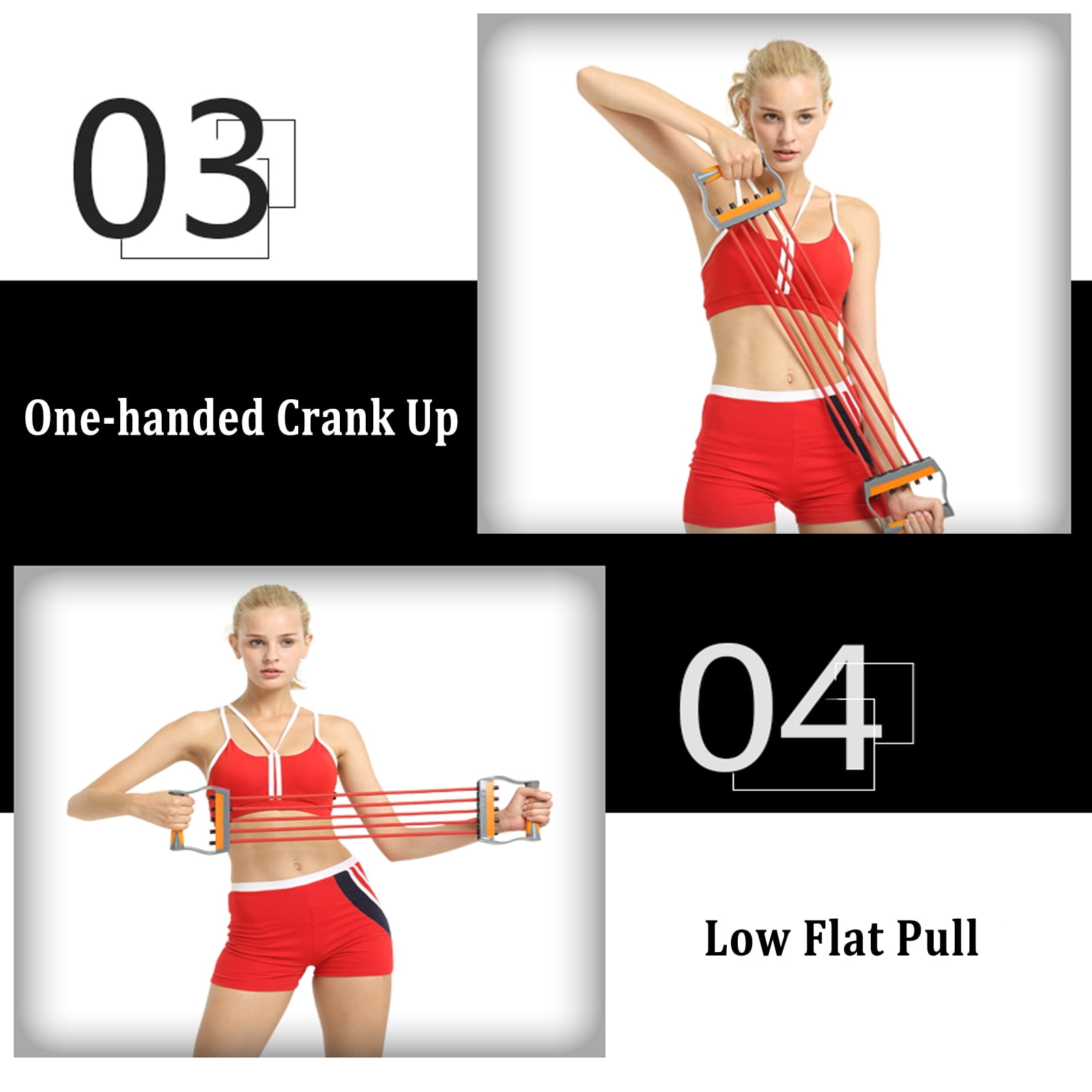 Ueasy Chest Expander Puller Fitness Resistance Bands Adjustable Pull Strength Muscle Exerciser with 5 Tubes for Home Fitness Muscle Training