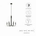thumbnail image 7 of Rekindle 6-Light Chandelier Black, 7 of 7