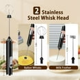 thumbnail image 2 of Handheld Milk Frother USB Rechargeable, 2 Heads Electric Whisk Foam Maker, 3 Speeds Detachable Stainless Steel Whisk Drink Mixer Foam Mini Blender for Coffee,Lattes,Cappuccino,Hot Chocolate,Egg,Black, 2 of 7