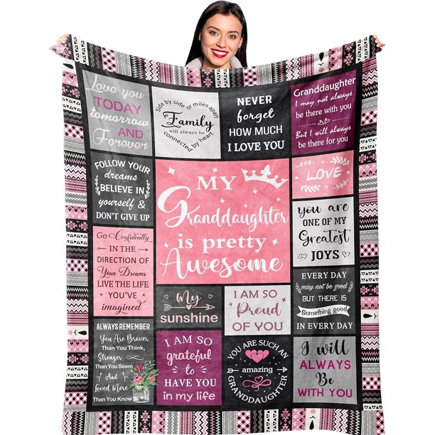 LHSHID Granddaughter Gifts from Grandma Granddaughter Gifts Birthday Gifts Blanket for Granddaughter Sweet Granddaughter Gifts from Grandparents Granddaughter Blanket Gifts Idea 50"x60"