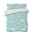 thumbnail image 2 of Quilts Twin Size, Teal Wildflowers Soft Comforter Bedding Set for Bed, Farmhouse Floral Botanical Leaves Lightweight Quilted Bedspread with Pillow Cover(2 Pieces) for All Season, 68x86 Inch, 2 of 9