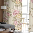 thumbnail image 6 of Bouquet Rose Flowers Yellow Pink Tulle Curtains for Living Room Bedroom ration Chiffon Sheer Voile Kitchen Window Curtain, 6 of 7