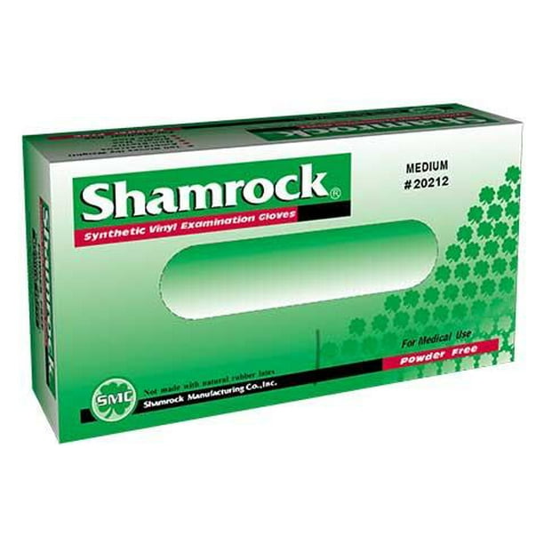 Shamrock Vinyl Clear Powder Free Examination Gloves, 20000 Series