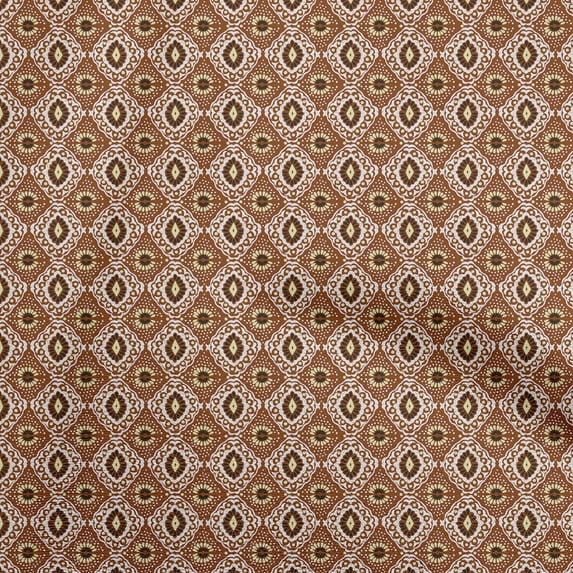 oneOone Cotton Silk Brown Fabric Abstract Traditional Sewing Craft Projects Fabric Prints By Yard 42 Inch Wide