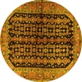 thumbnail image 1 of Ahgly Company Machine Washable Indoor Round Persian Yellow Traditional Area Rugs, 6' Round, 1 of 4
