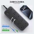 thumbnail image 5 of NTONPOWER Cable de extensión de 15/25 pies con múltiples tomacorrientes, regletas con protección contra sobretensiones, cable de extensión largo protector contra sobretensiones para el hogar, oficina,, 5 of 5