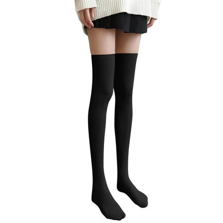 

LBECLEY Tops Women Multi Color Fancy Design Thigh High Over The Knee Socks Stockings No Slip Stockings Socks for Women Womens Socks Black One Size