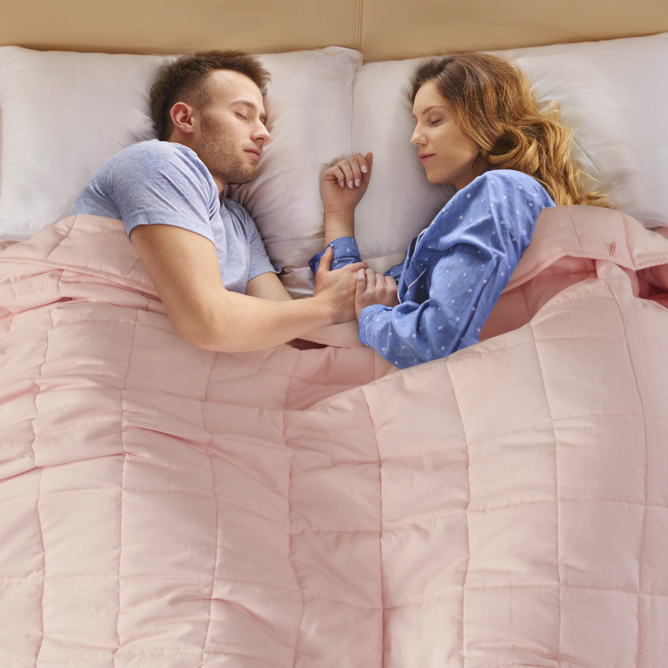 Teler Weighted Blanket for Adult 15lbs 48 x72 Twin Size Pink Cooling Breathable Heavy Blanket Walmart