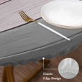 thumbnail image 4 of Round Table Cover 36-44 Inch Pink Gray Waterproof Reusable Table Cloth Round Fitted Vinyl Tablecloth with Elastic Edged for Parties Outdoors, Vintage Country Gradient Wooden Plank Line, 4 of 9