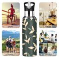 thumbnail image 7 of Yayeee 20oz Insulated Water Bottle Double Wall Stainless Steel with Flip Straw Lid, Green Leaves, 7 of 7