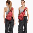 thumbnail image 6 of Sling Backpack,Red Christmas Reindeer Pattern Sling Bag with Water Bottle Holder,Waterproof Sling Bag for Men/Women with Headphone Jack for Hiking,Travel, 6 of 6