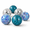 Mixed Color-2.4 inch, variant on Mixed Color 2.4 Inch Decorative Glass Mosaic Orb Balls, Set of 6