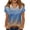 Blue&16V0413, variant on Gradient Satin Tops for Women Dressy Cowl Neck Womens Short Sleeve Tops Color Block Lightweight Trendy Going Out Womens Tunic Blue L