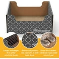 thumbnail image 5 of Hide & Scratch: Extra-Large Heavy Duty Cardboard Cat Scratcher and Lounger Box with Refillable Scratch Pad (Dark Grey Diamond 4PC), 5 of 7