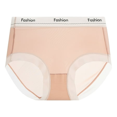MQLKF Ladies Ultrathin Traceless Breathable Ice Silk Mid High Waist Hip Lifting Transparent Soft Panties Stylish Flexible Cozy Women Underwear