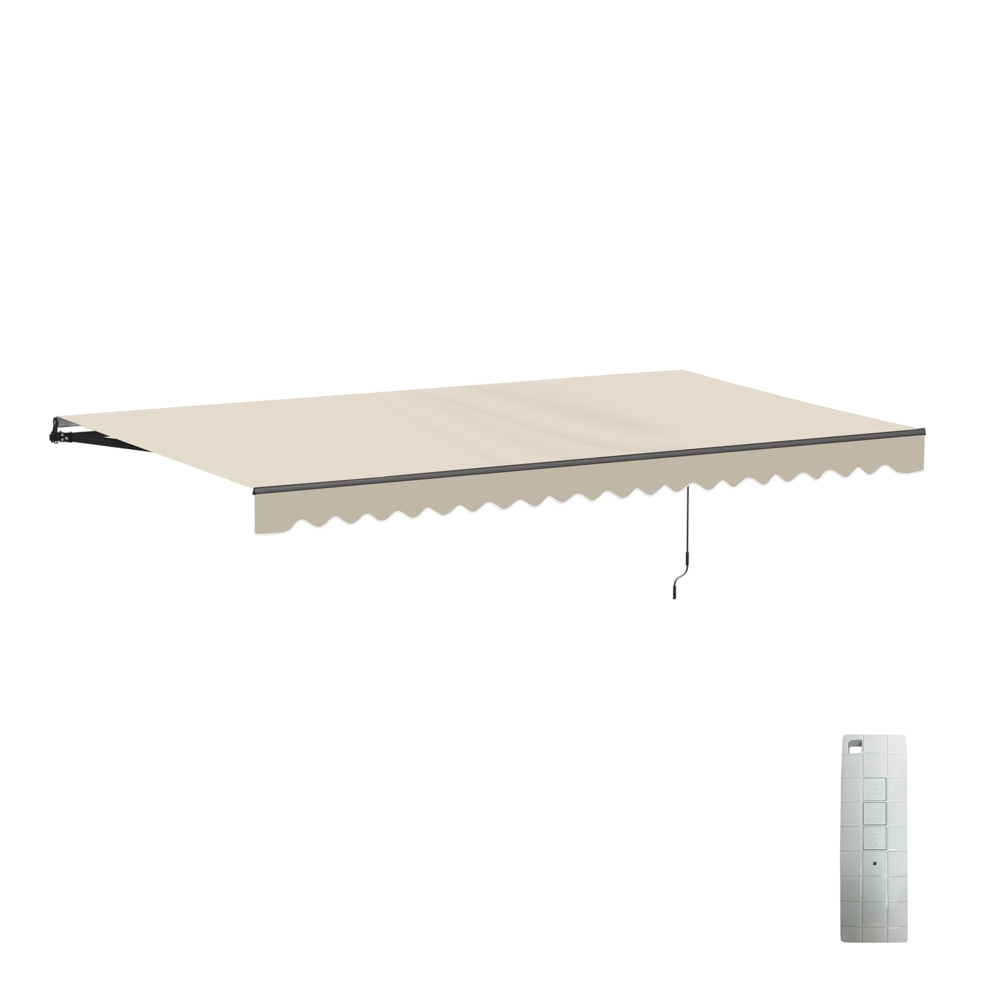 ALEKO 16' x 10' Ivory Retractable Motorized Patio Awning Sunshade