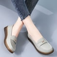 thumbnail image 6 of Women's Casual Summer Loafer Shoes Lightweight Non-Slip Slip-On Comfortable Round Toe Footwear for Leisure Outdoor Indoor Use Gray,36, 6 of 9
