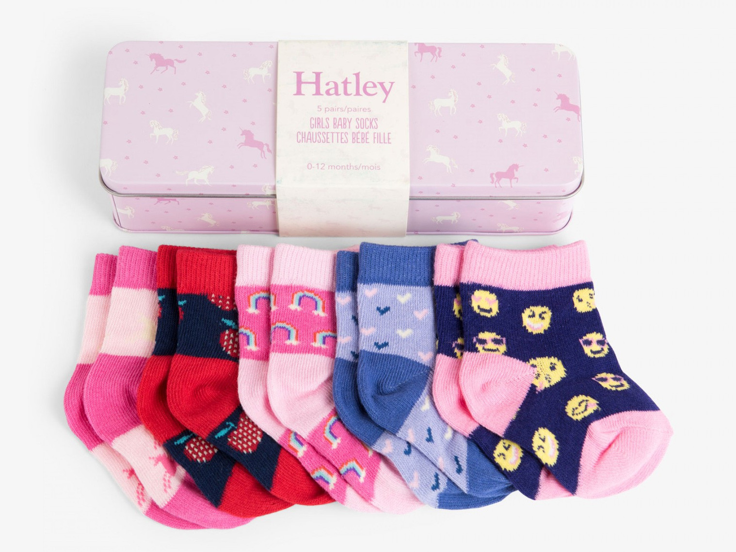 Hatley Little Blue House Girls Prancing Unicorns Baby Crew Socks Gift Tin Pink One Size Walmart Com