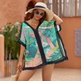 thumbnail image 2 of Tropical Mint Green (1) Beach Cover Ups for Women Bathing Suit Cover Up Lace Bikini Swimsuit Coverup Beach Dress Shirt One Size, 2 of 6